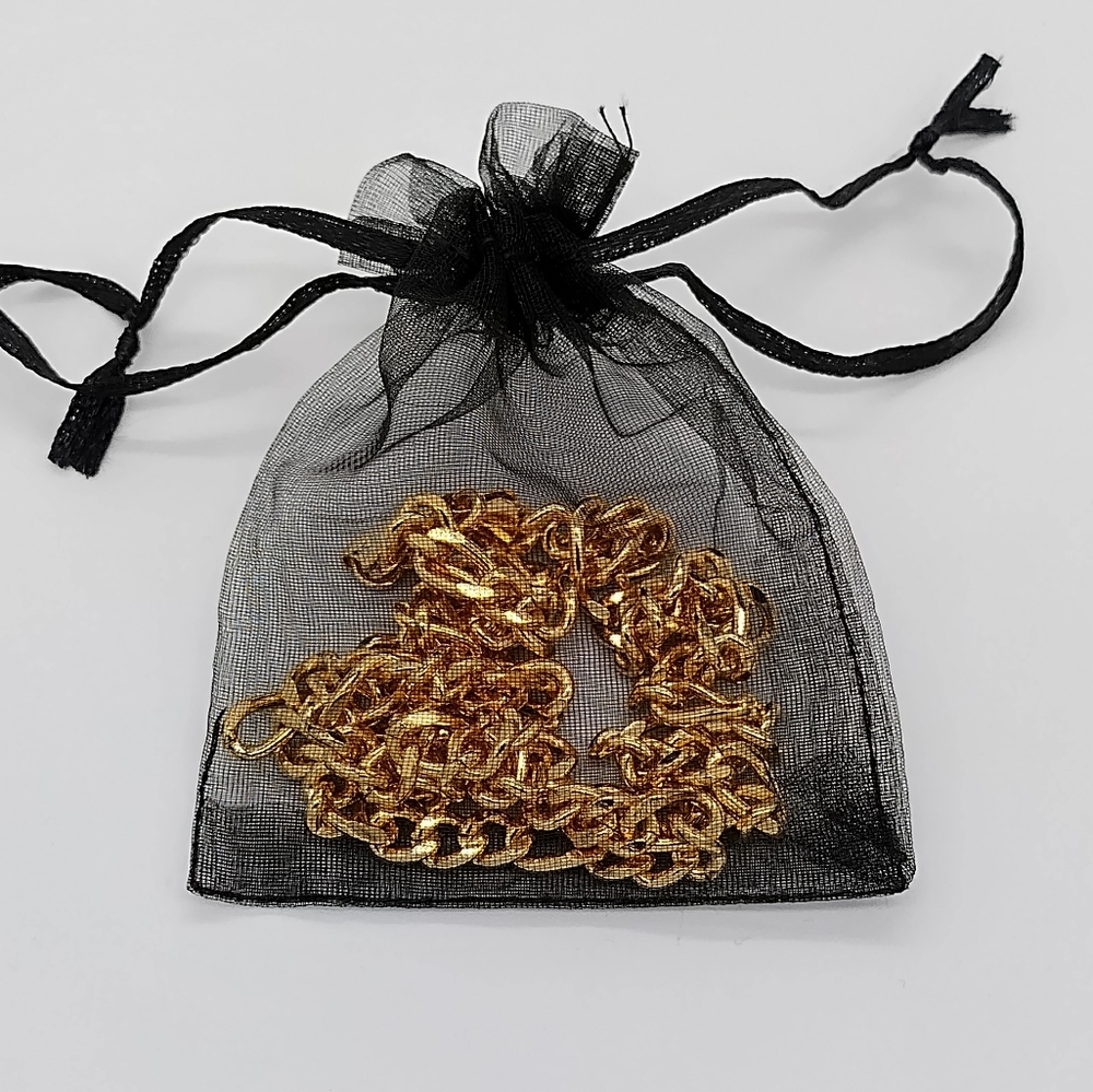 14K 24" FIGARO LINK CHAIN 7 mm Gold Necklace-USA MADE. Marked 14kt GP - Picture 6 of 6